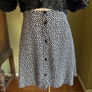 H&M Divided floral button front mini skater skirt